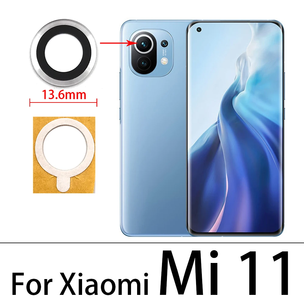 Neu getestete hintere Kamera glaslinsen abdeckung mit Rahmen halter mit Aufkleber ersatz für xiaomi mi 9 mi 9 se 12 11 mi 8 lite