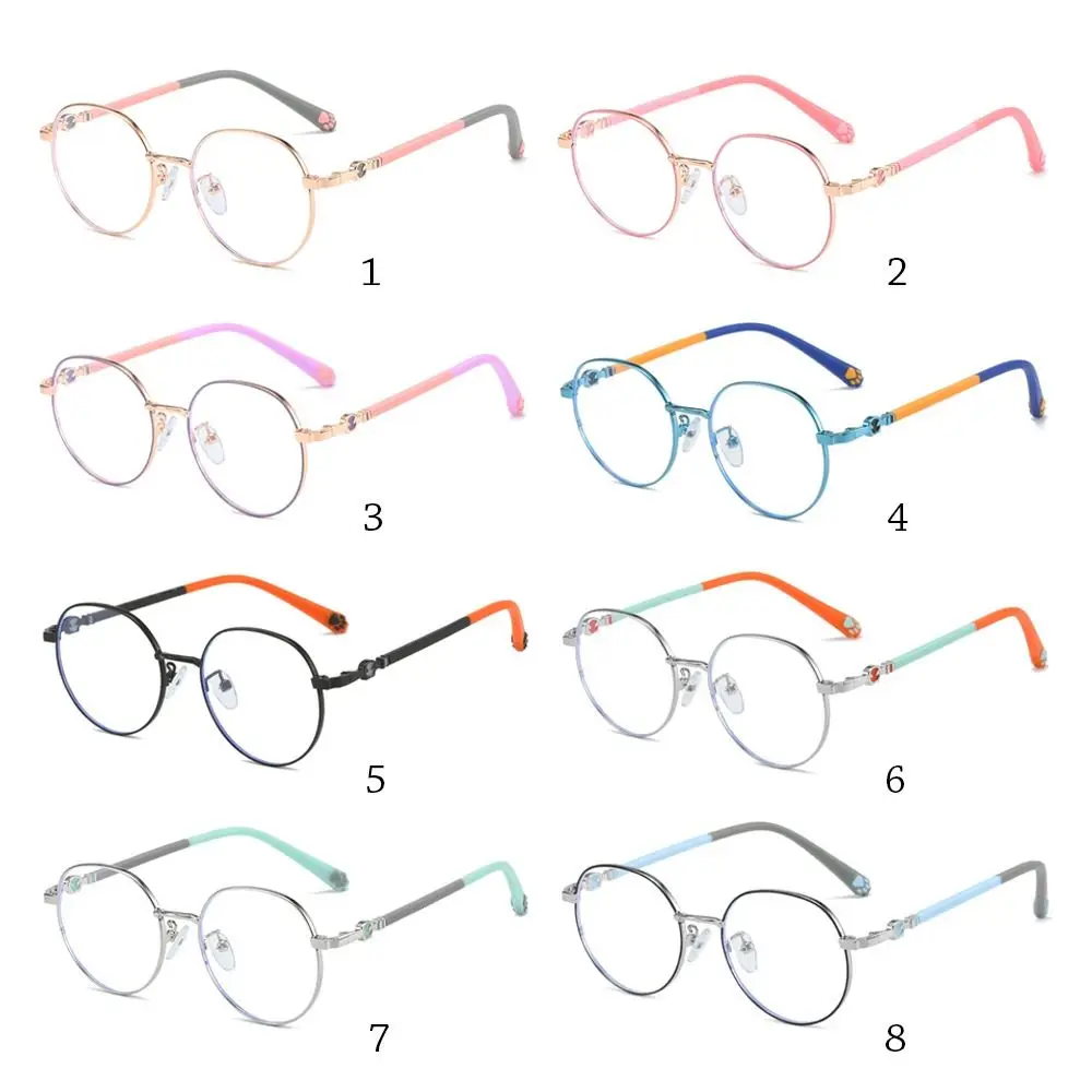 Gafas redondas antiluz azul para niños y niñas, protección ocular para computadora, montura ultraligera, accesorios para gafas