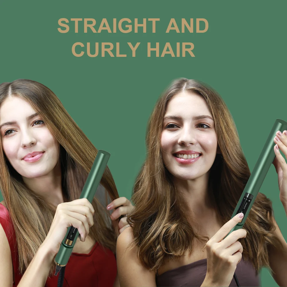 LISAPRO 2-in-1LED выпрямитель для волос с плоским утюгом, выпрямитель и бигуди для всех причесок, 15s быстрый нагрев, подарок для девушек и женщин