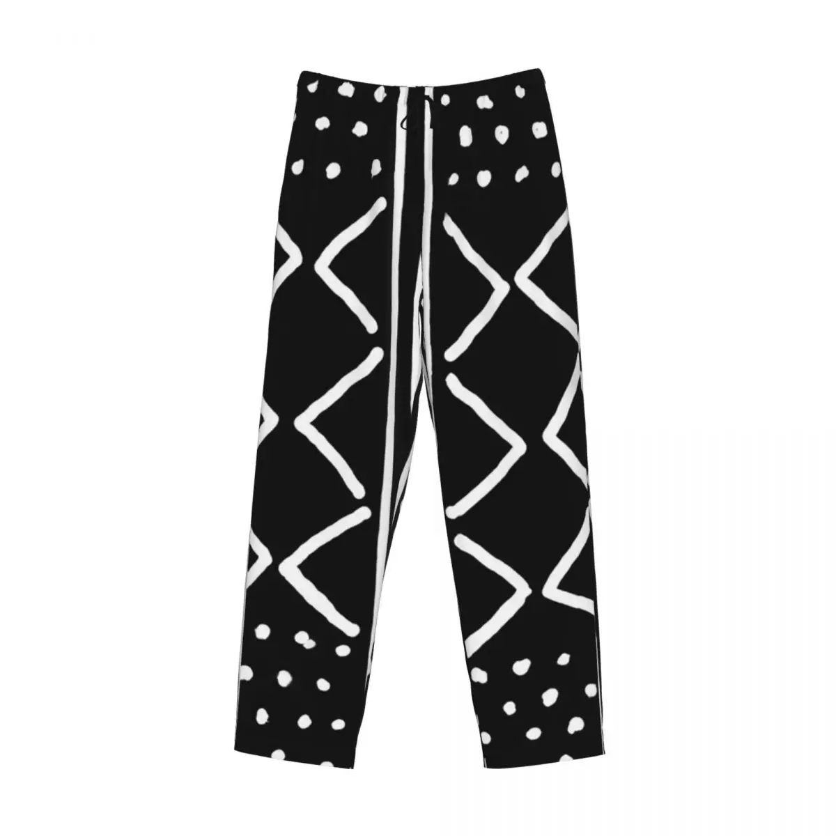 Custom African Black Mudcloth Pajama Pants Men Sleepwear Sleep Lounge Bottoms with Pockets