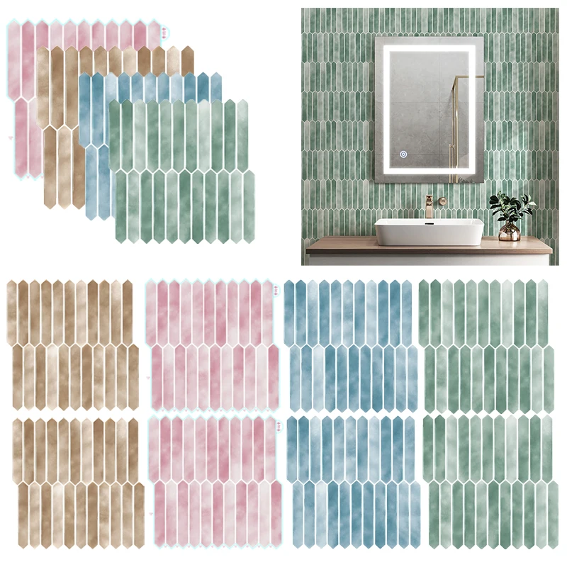 5/10Pcs 3D Waterproof Self-adhesive Mold Resistant Wall Tile Stickers Textures Backsplash Kitchen Peel And Stick Home Decorati