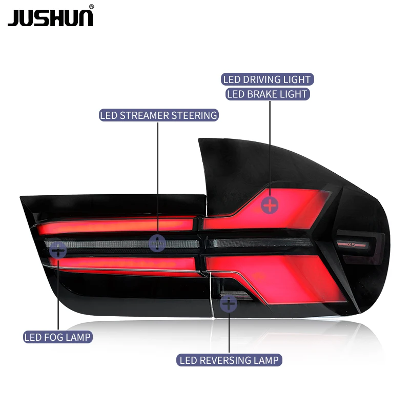 Waterproof Plug & Play LED Rear Tail Lamp Compatible BMW X5 E70 2007-2013 Complete Brake Signal Lamp Assembly