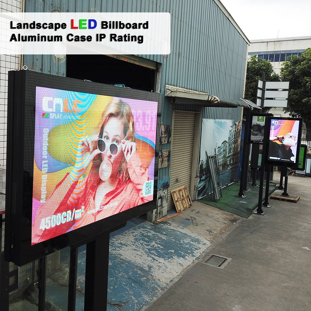 LED Billboard Outdoor LED Advertising Screen 3 to 10 Sqm Street Pole LED Advertising Digital Signage Player IP65