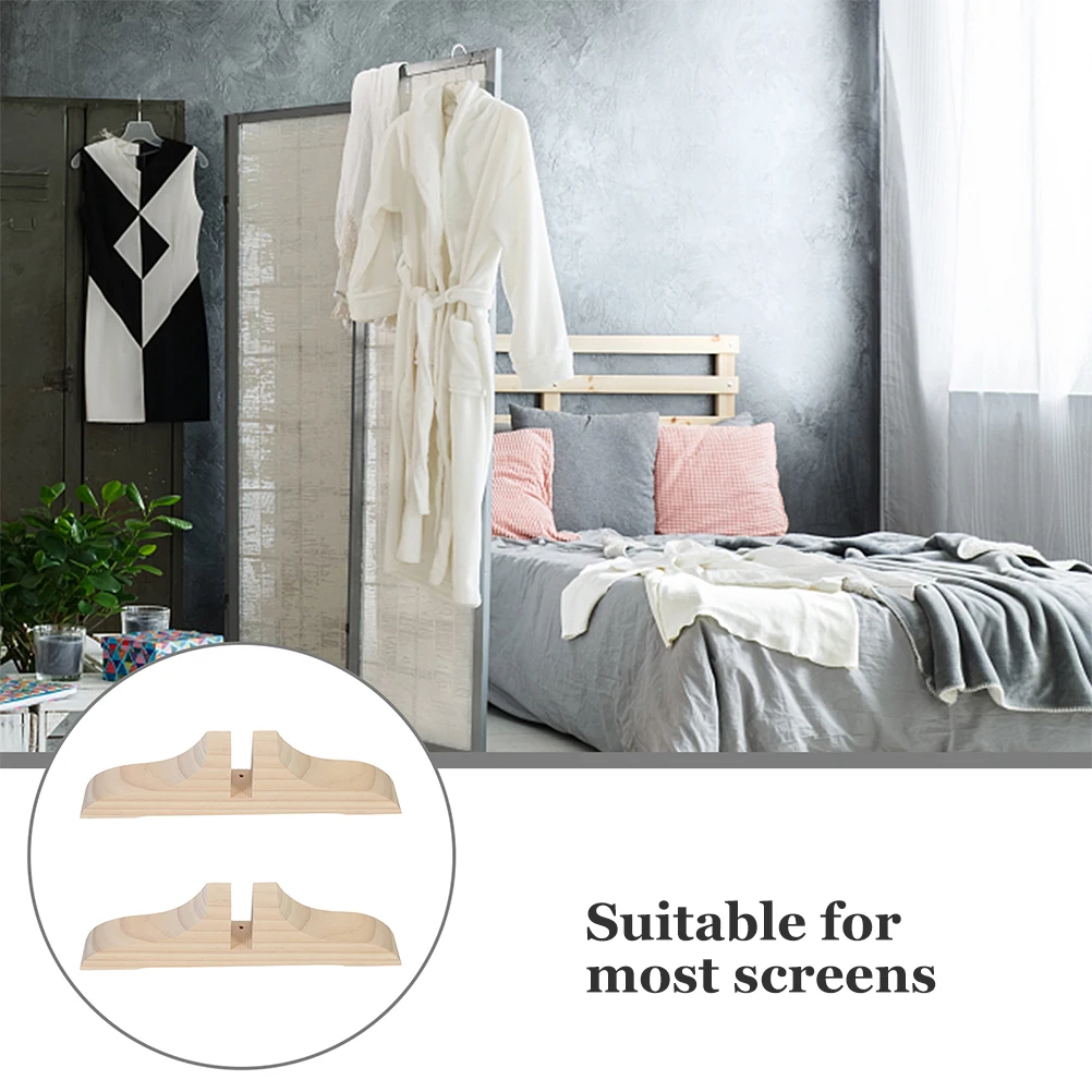 

3pcs Room Divider Stand Wooden Base Screen Panel Bracket For Privacy Partition Support Thickened Wear-Resistant Holder Home