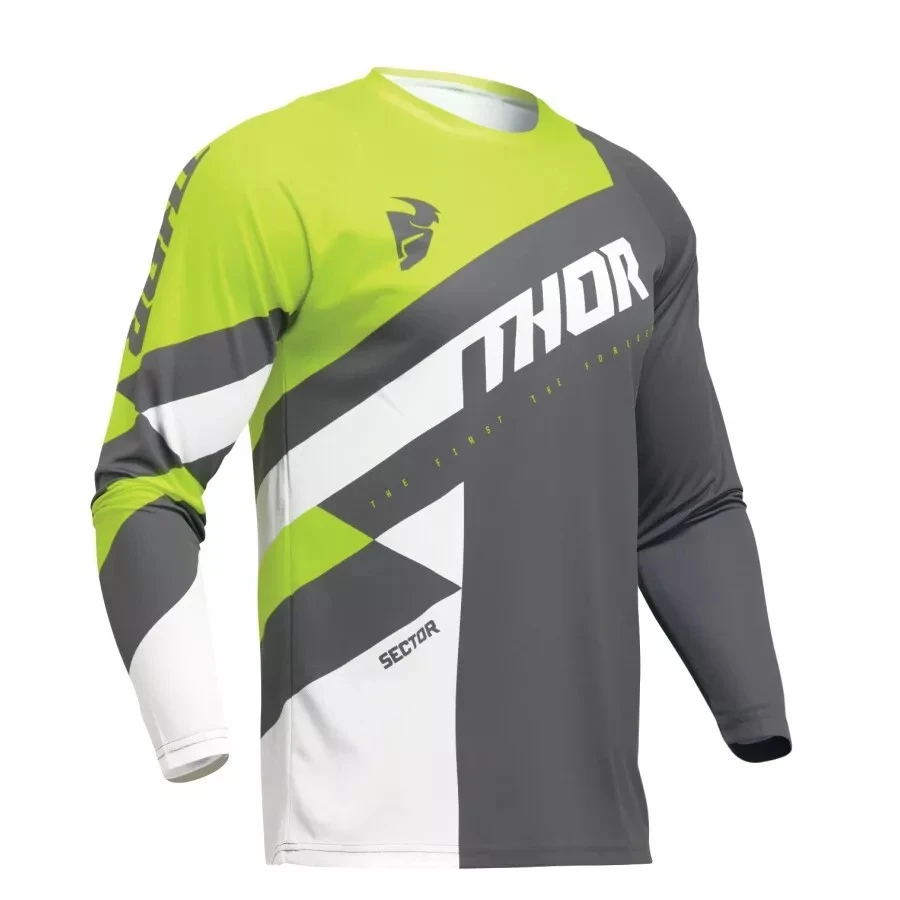 Thor Sector Jersey for MX Motocross Offroad Dirt Bike - Adult Sizes  Speed Control, Breathable Cycling, Top Customization