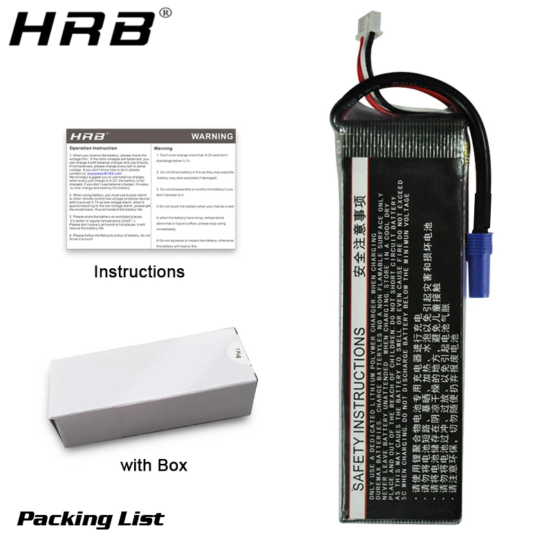 HRB 6S 22.2V بطارية ليبو EC5 2200mah 2600mah 3300mah 4000mah 5000mah 6000mah 8000mah 10000mah 12000mah 16000 22000mah RC أجزاء