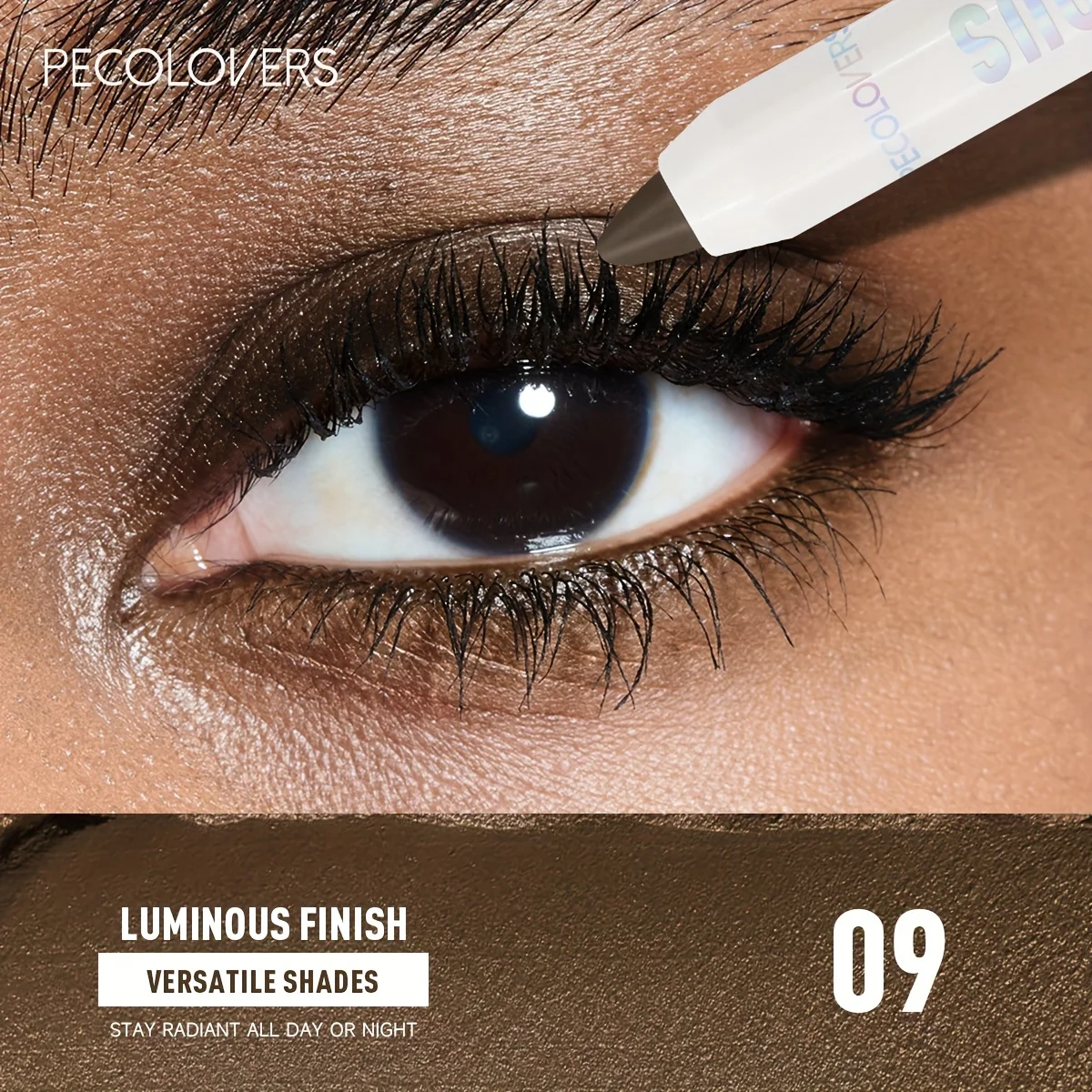 1PC Waterdichte Oogschaduw Sticks Langdurige Hoog Gepigmenteerde Shimmer Glitter En Mat Neutraal Bruin Oogschaduw Potlood Krijt