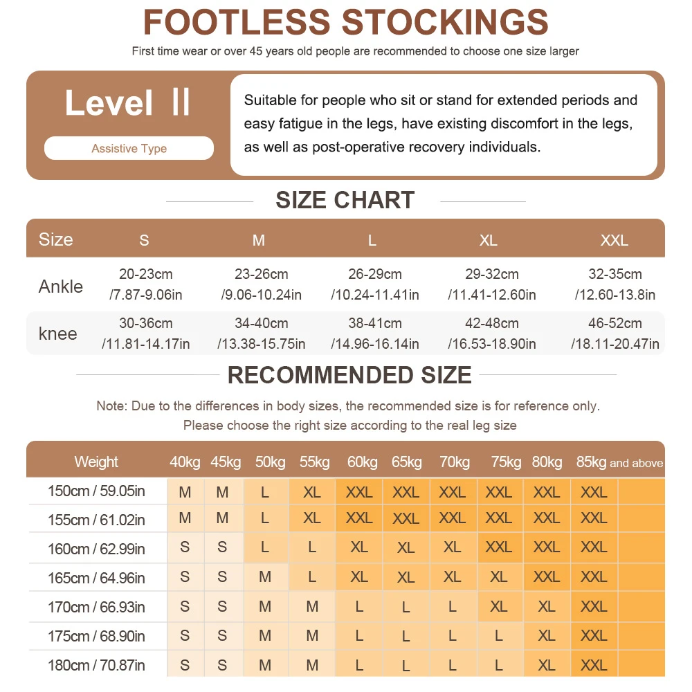 جوارب ضغط طبية مفتوحة من Cofoe للرجال والنساء ، الدوالي ، جوارب السكري ، مستوى 2 ، 1 زوج