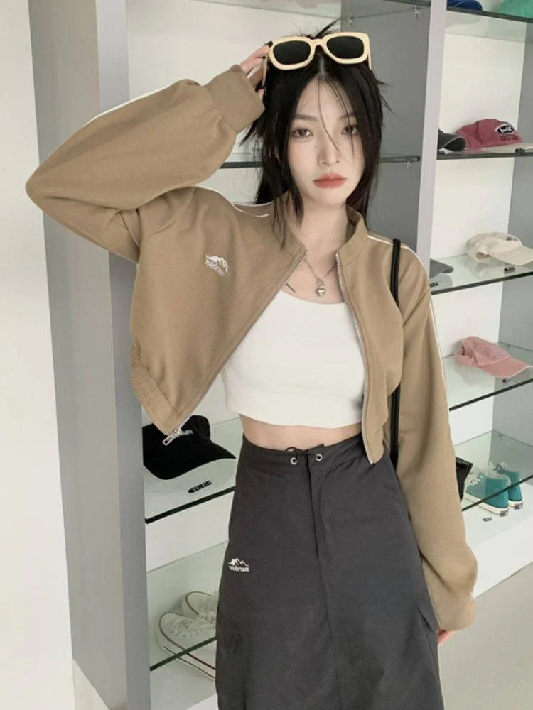 

Американская женская тонкая черная толстовка-жакет с длинными рукавами до плеч, в стиле ретро, для весны, маленький размер, сексуальный топ