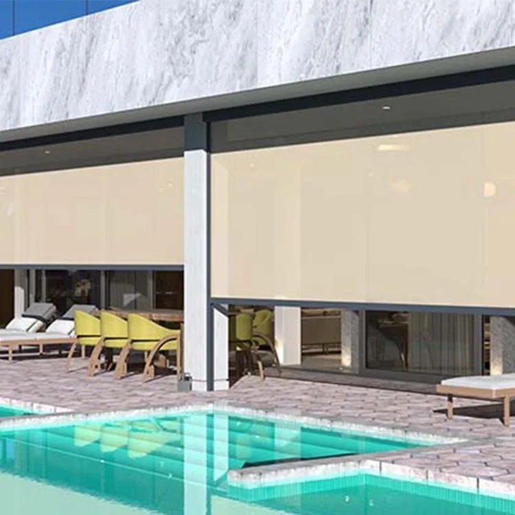 

Outdoor Windproof Waterproof Zip Blind Electric Motorized Screen Roller Blinds Shades Blackout Blind