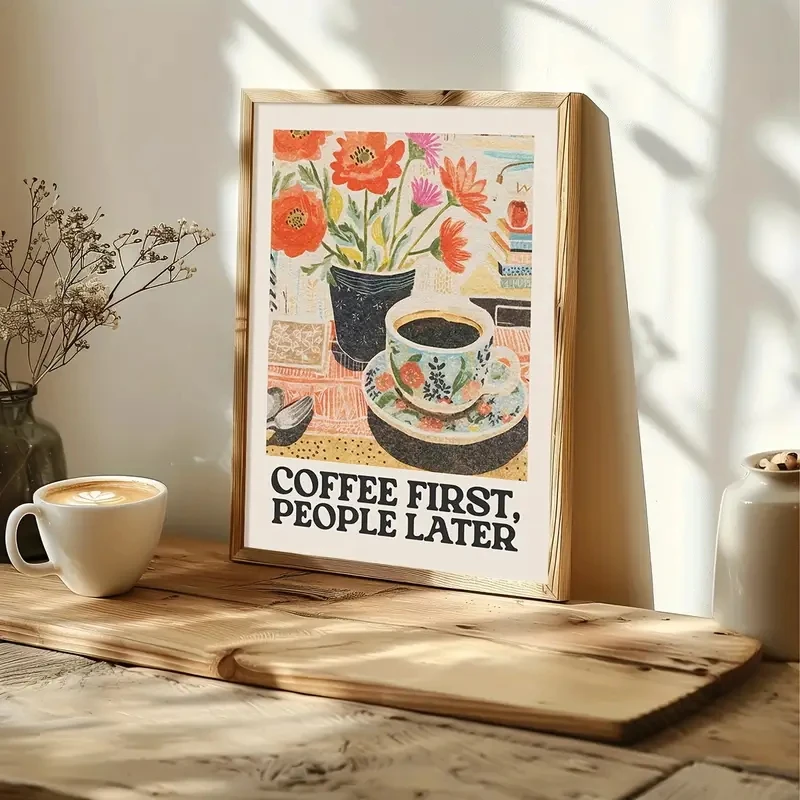 

1pcs Fashionable and Retro Coffee Wall Art Canvas Poster Printing Coffee Lover Decoration Modern Coffee Shop Home Decoration