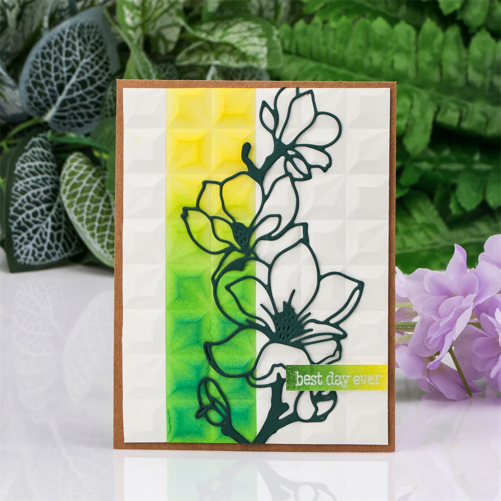 Flowers Tulips 3D Embossing Folder Background Patterns Templates For DIY Scrapbooking Card Making