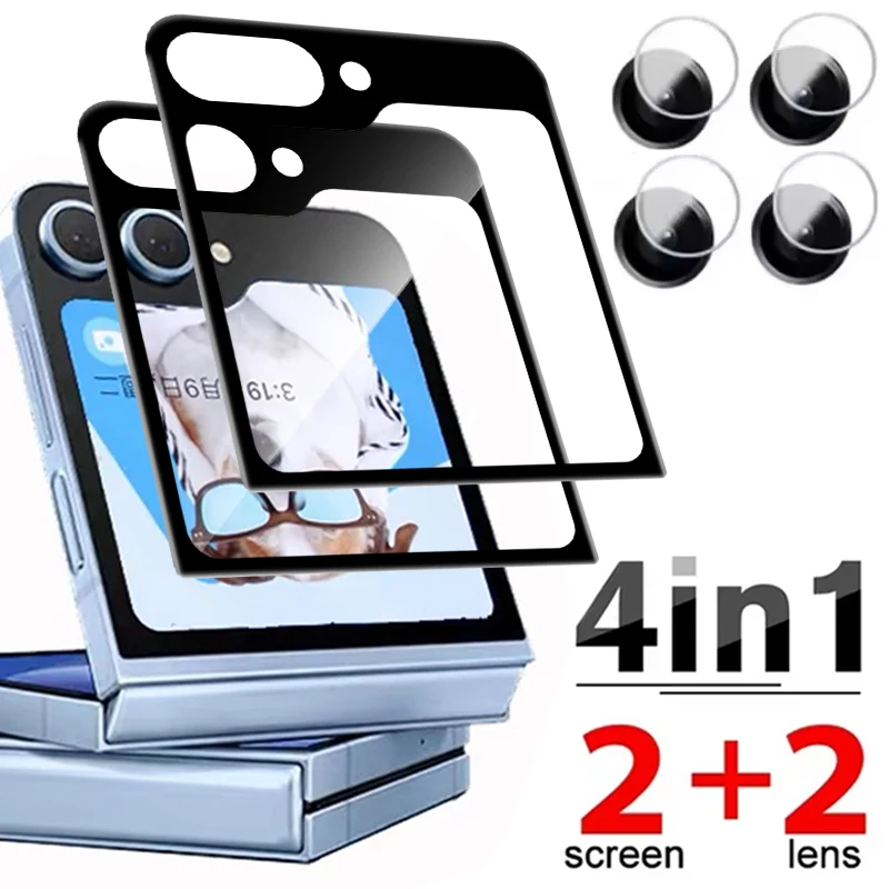 

For Samsung Galaxy Z Flip 6 Flip 5 Full Coverage Outer Screen Protector Tempered Glass Camera Lens Anti-scratch Protective Film