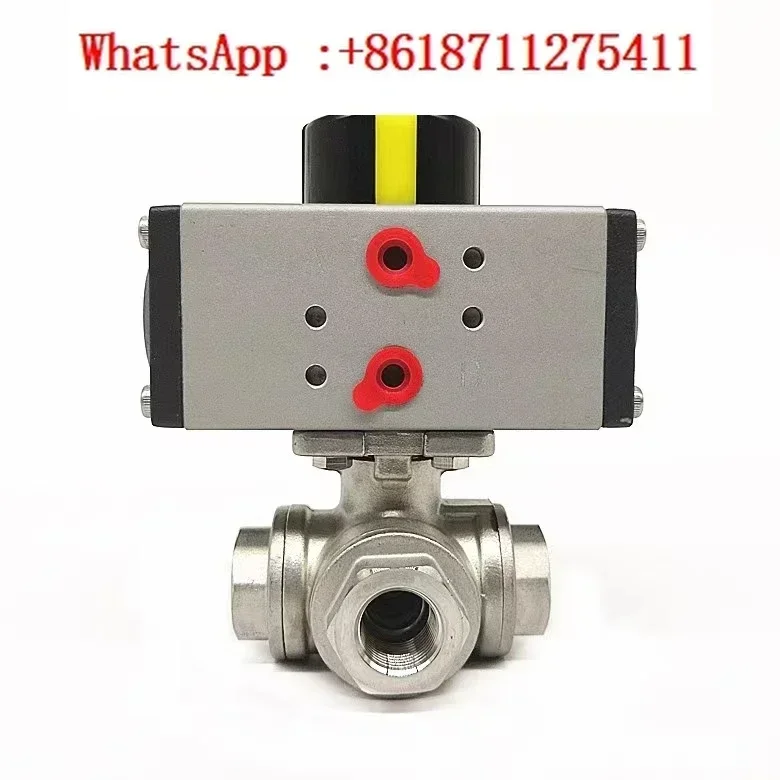 AT32 Small Pneumatic Three-way Ball Valve Mini Micro Pneumatic Control Valve Slot Installation 2 minutes, 3 minutes 4 minutes