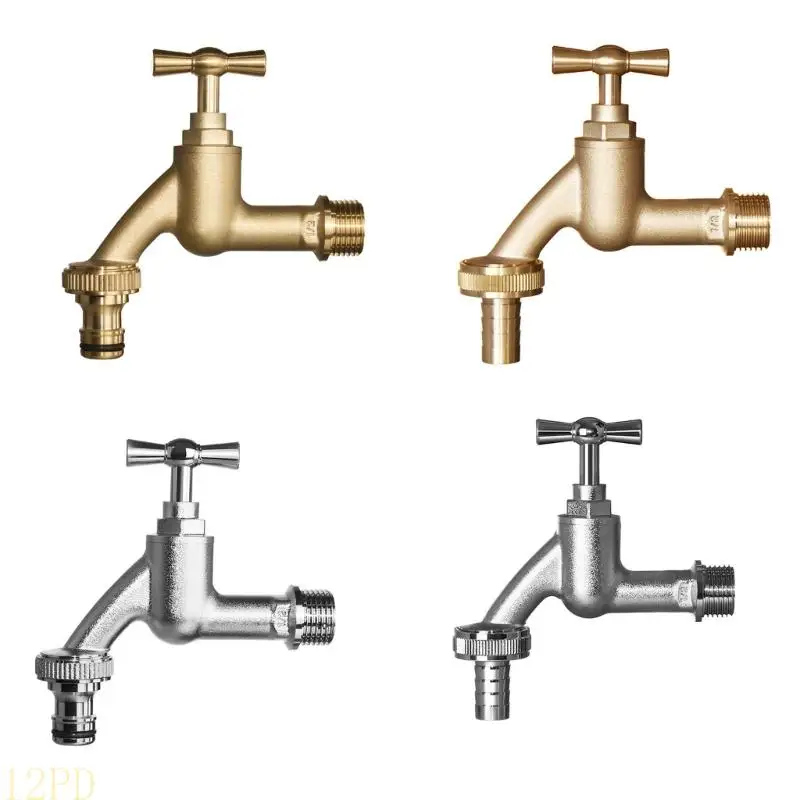 

12PD 1/2-дюймовый металлический водопроводный кран с латунными шаровыми кранами, соединительный шланговый адаптер для балкона
