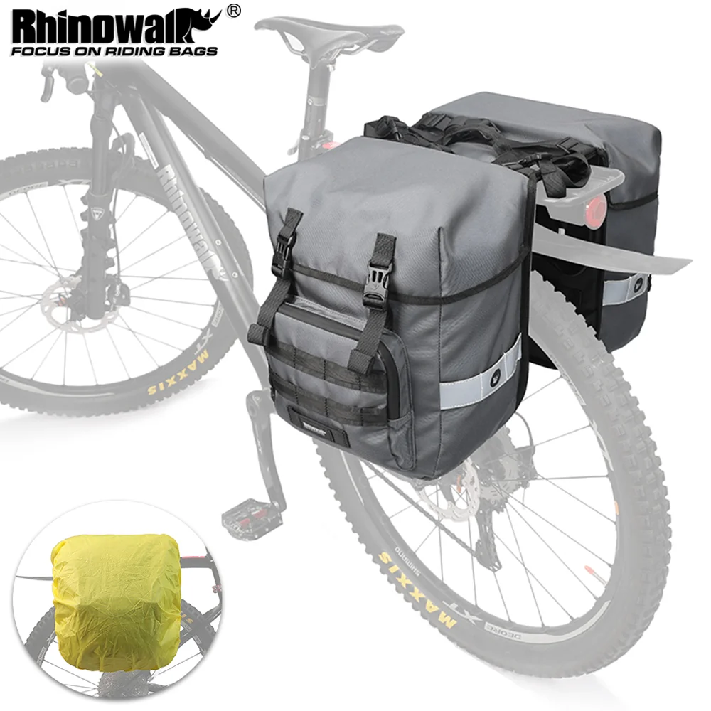 

Велосумка Rhinowalk 2-в-1, 40 л, водонепроницаемая, с внутренним водонепроницаемым чехлом, для велосипеда, двойная, задняя, для рюкзака