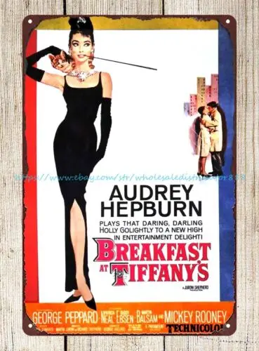 shop decoration 1961 Audrey Hepburn Breakfast At Tiffany's metal tin sign