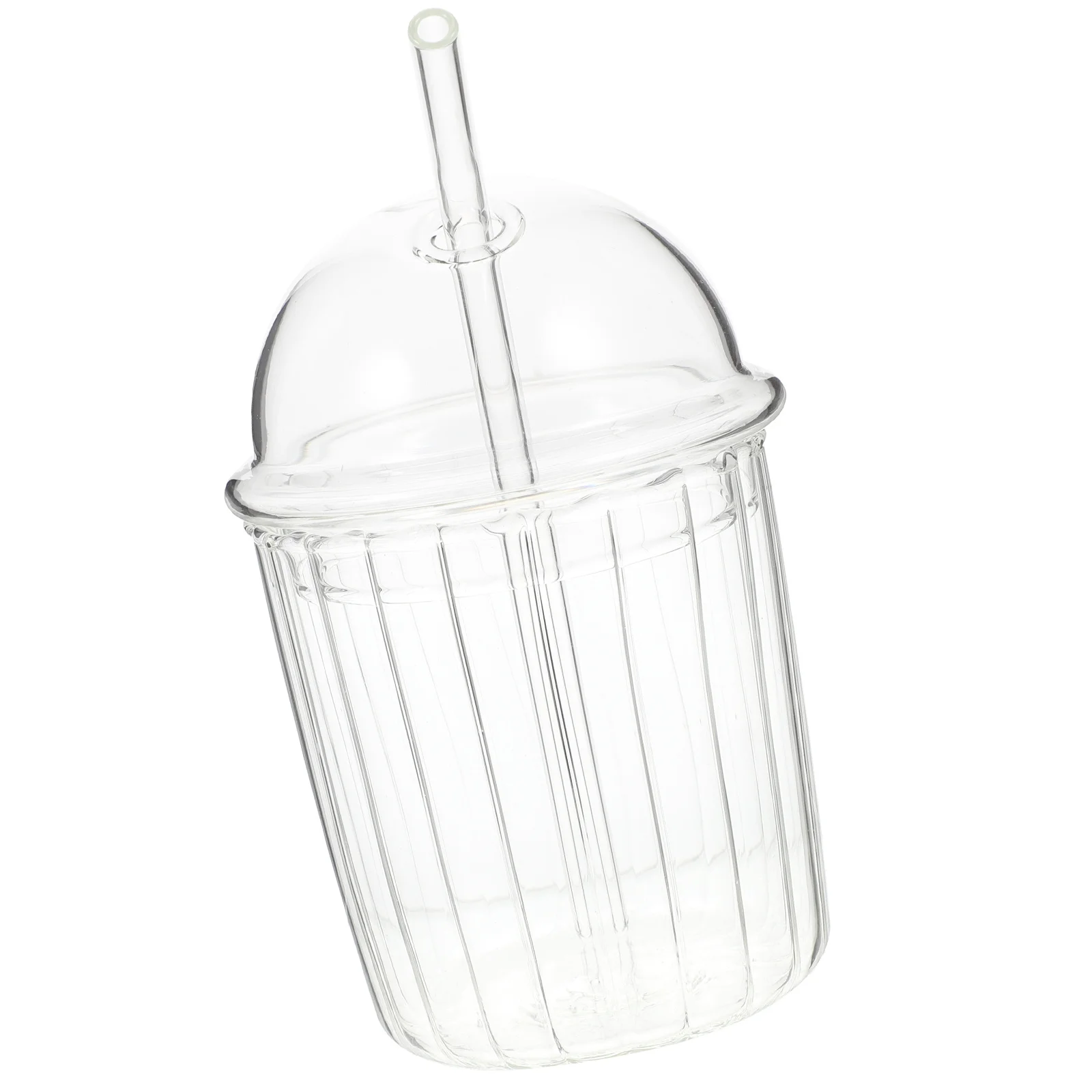 

1Set Stylish Glass Cup with Lid Portable Straw Bottle Multi-Function Travel Water Cup for Coffee Tea Milk Daily Use