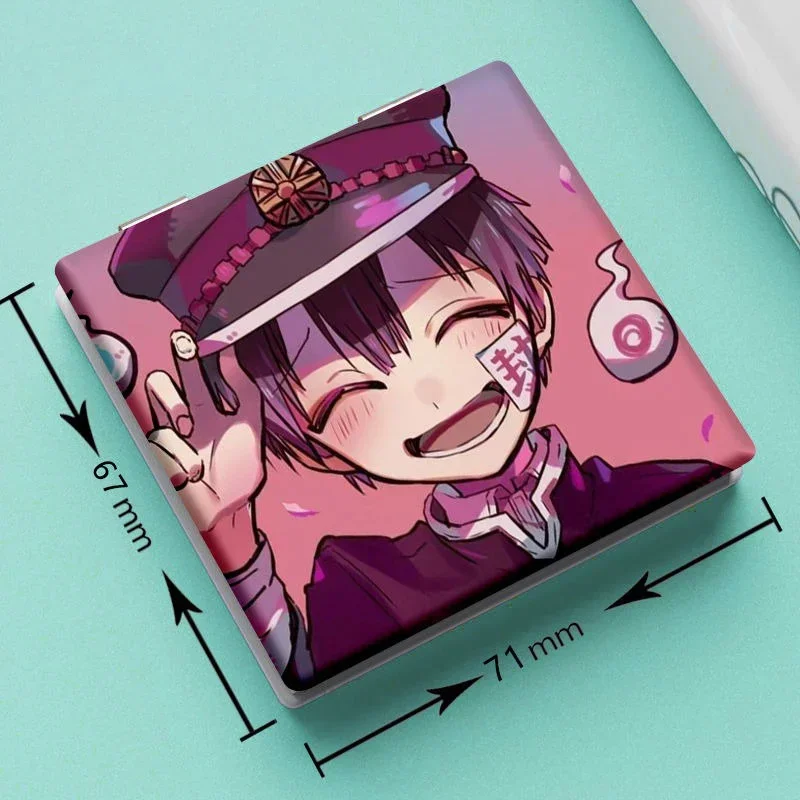 7x6cm Toilet bound Hanako kun Folding Double-sided Makeup Mirror Portable Travel Anime Cute Girls Kids Magnifying Square