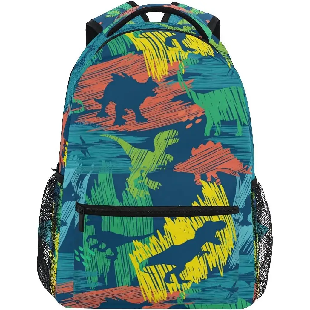 

Cool Dinosaur Casual Backpack for Boys Girls,Camo Travel Bag Back to Children Gifts laptop backpack back to school