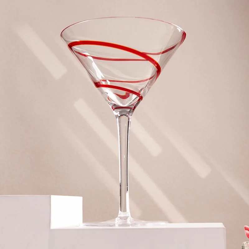 Coquetel De Fita Vermelha Criativa, cristal Champagne Bar Shaker, vidro De Personalidade, Alto