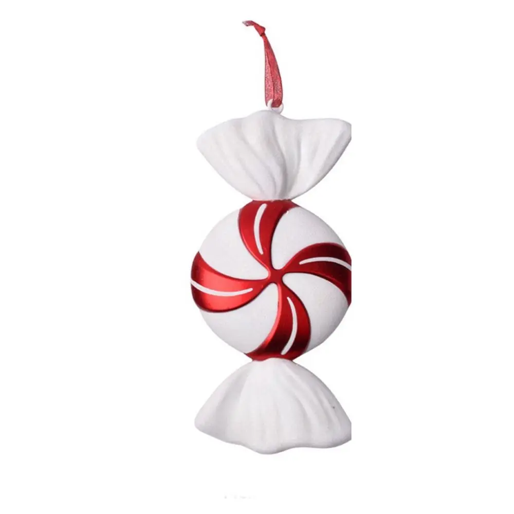 

High Quality Hanging Candy Hanging Large Lollipop Candy Shape Xmas Tree Decorations Red and White Candy Pendants Xmas Gift