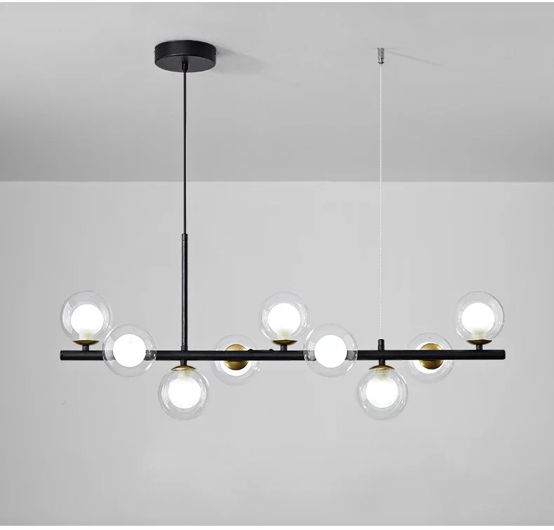 Modern Glass Ball Ceiling Chandelier for Table Dining Living Room Kitchen Island Pendant Lamp Home Decor Indoor Lighting Fixture