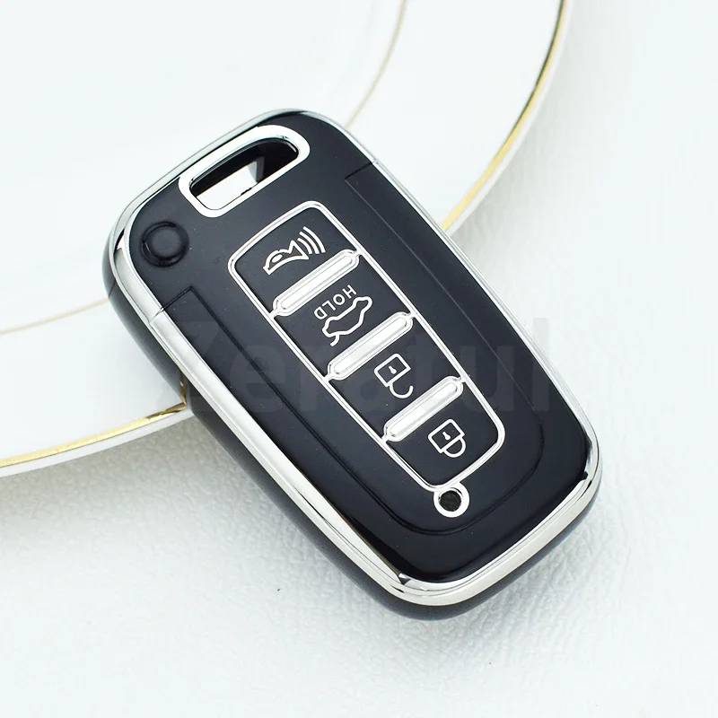 TPU Car Key Case Cover Auto Shell Fob for Hyundai Solaris HB20 Veloster SR IX35 Accent Elantra I30 for KIA RIO K2 K3 Sportage