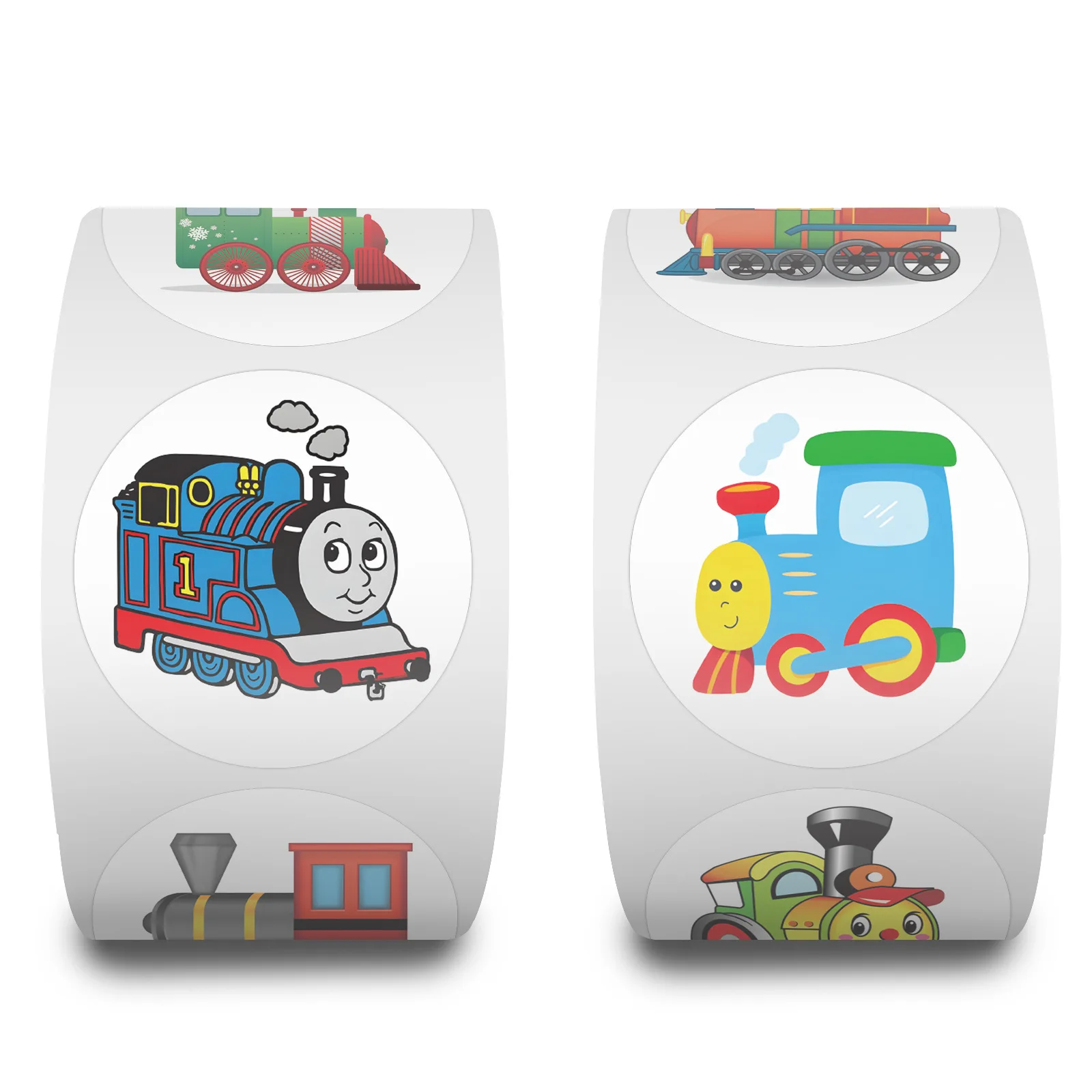 100-500pcs Kids Stickers Train Birthday Party Sticker Traffic Round Reward Sticker For Boys Girls Gift Label Stationery