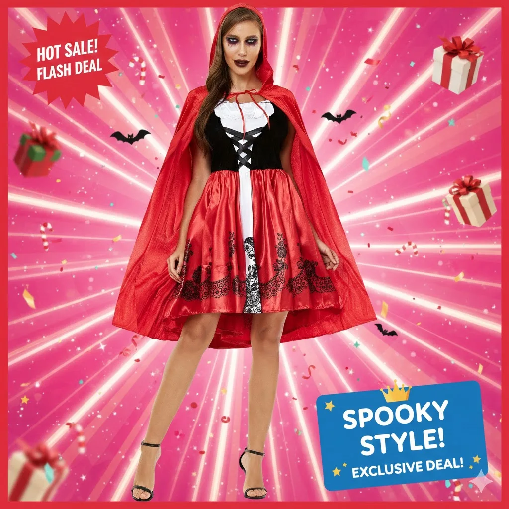 

European Red Riding Hood Cape Costume, Cosplay Role Play Uniform, Family Matching Cloak Outfit, Vintage Storybook Character Set