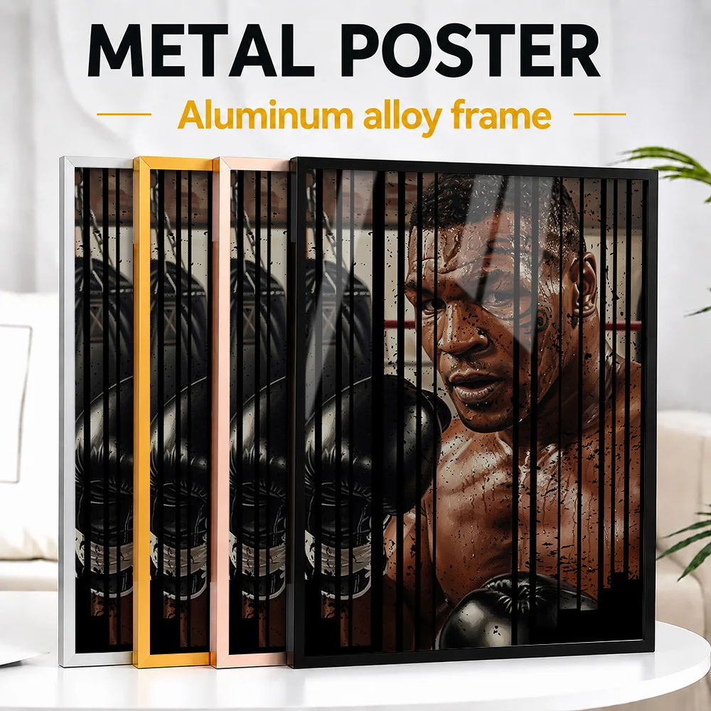 Mike Tyson Boxing Framed Metal Poster Personalized Photo Motivational Training Style Wall Art For Game Room Memorable Fan Gift