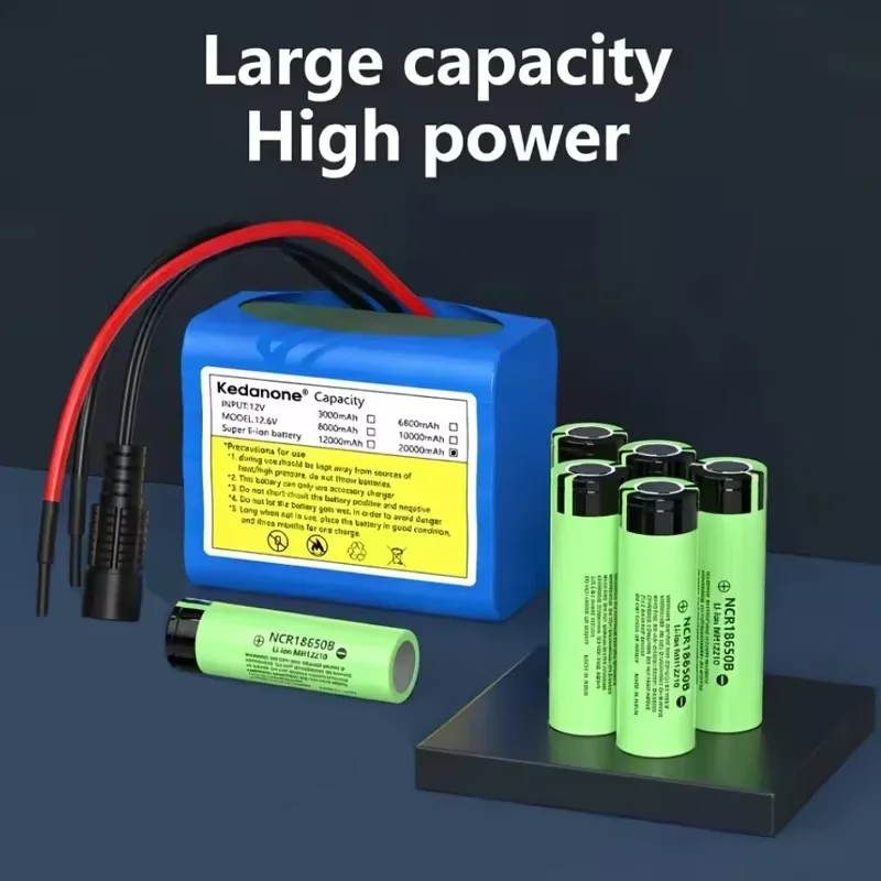 Pacco batterie ricaricabile agli ioni di litio 3S2P 12V 20000mAh, ad alta capacità, dotato di scheda di protezione BMS + caricabatterie 12V