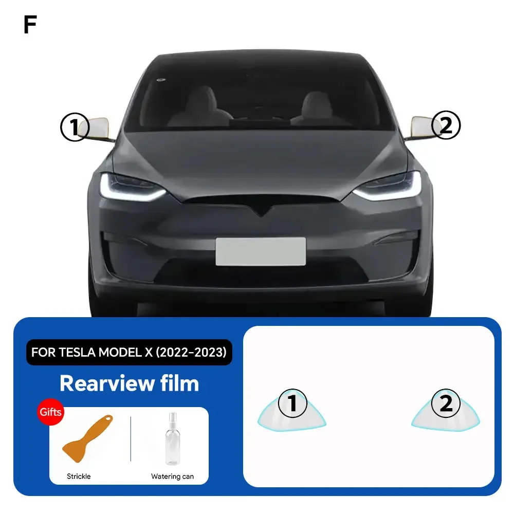 

For Tesla Model X 2022 2023 Headlight Film Car Rear Mirror Pre-Cut Paint Protection Film Clear TPU PPF Accessories Transparent