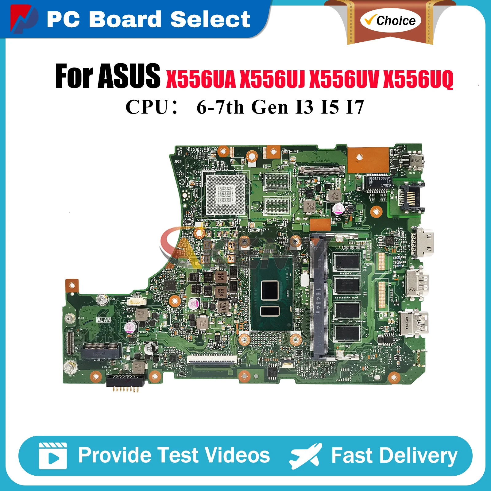 

X556UA Laptop Motherboard For ASUS FL5900U X556URK X556UQK X556U X556UJ X556UQ VM591U X556UF R558U X556UV Mainboard I3 I5 I7 CPU
