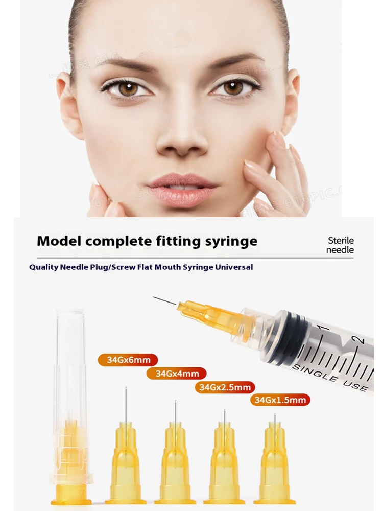 

needle Piercing Transparent Syringe Injection glue Clear Tip Cap ForPharmaceutical injection needle 32G 4mm Tool Gauge