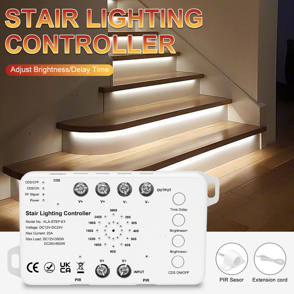 

Smart Induction Stair Light with PIR Motion Sensor & Light Sensor 16/20 Step Stair Light for Home Decoration stairs lighting