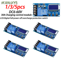 DC 6-60V 30A Solar Battery Charge Controller - Lead-Acid Compatible with 12V 24V 36V 48V - Time Switch Protection Board for Batt