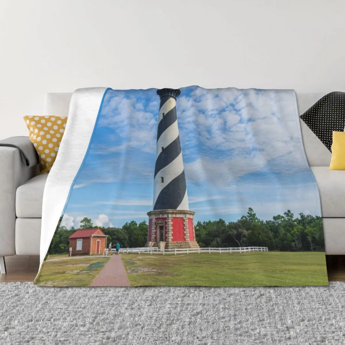 

Cape Hatteras Lighthouse Throw Blanket For Baby Furry Shaggy for babies Blankets