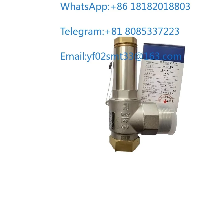 Stainless Steel Cryogenic Safety Valve DA22F-40P DN10 for Liquid Oxygen LNG System