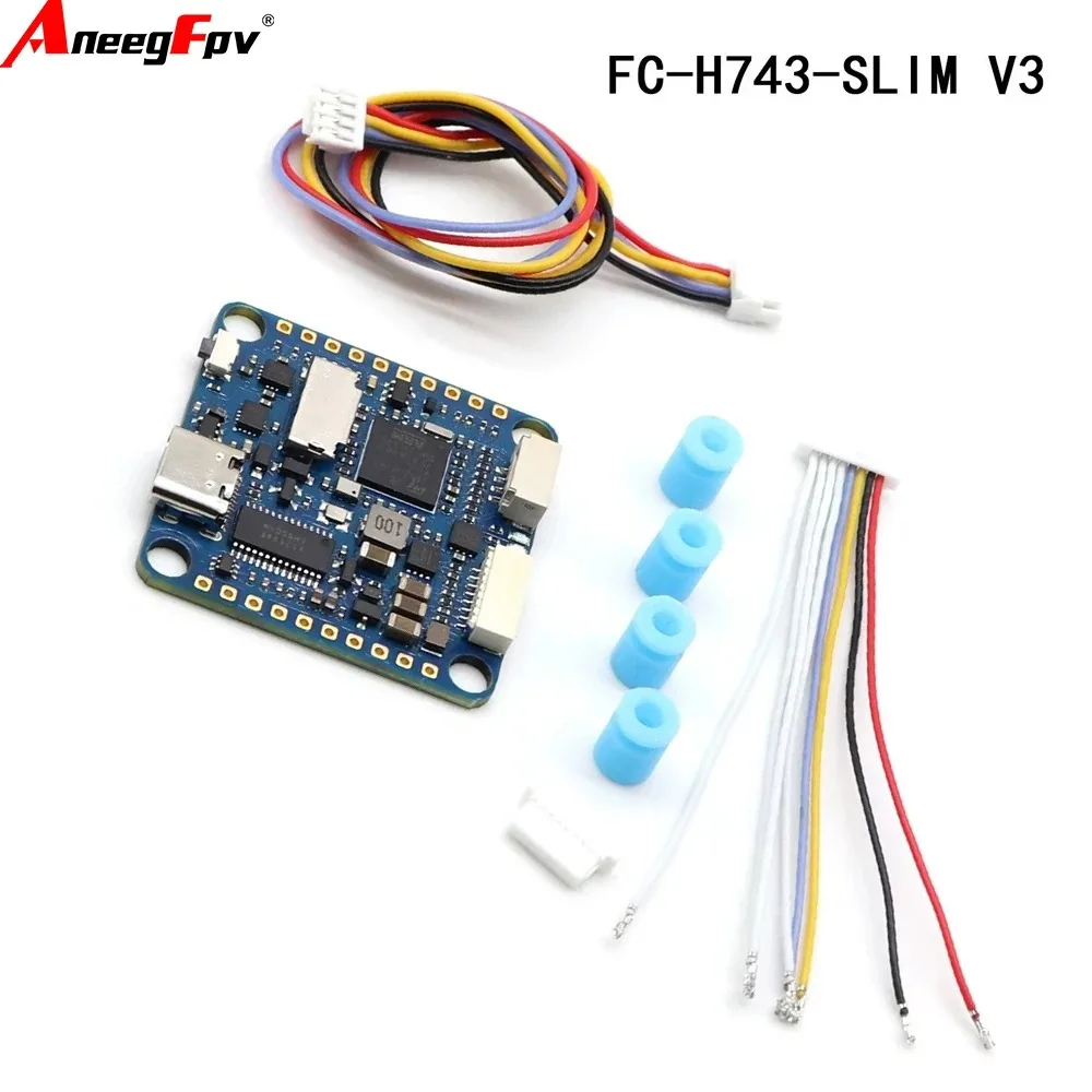 Aneegfpv H743 SLIM V3 ICM42688P ICM20602 Dual IMU AT7456E OSD 2-8S F7 Flight Controller 30.5x30.5mm For FPV RC DronesUniFly
