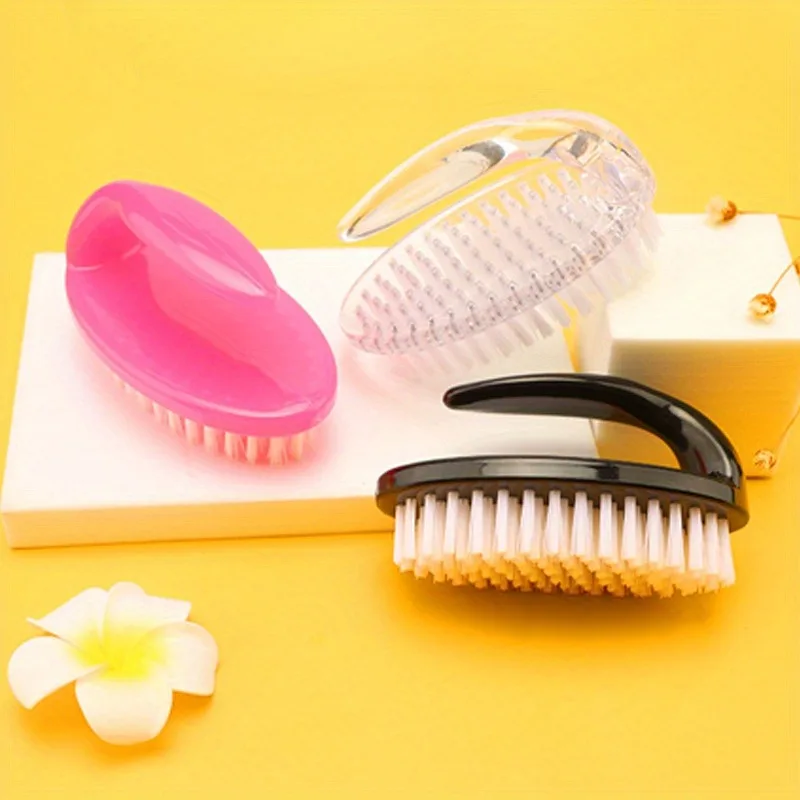1Pc Oval Nail Brush Nail Dust Brush Nail Cleaning Brush Plastic Nail Brush Sweep Soft Bristle Brush
