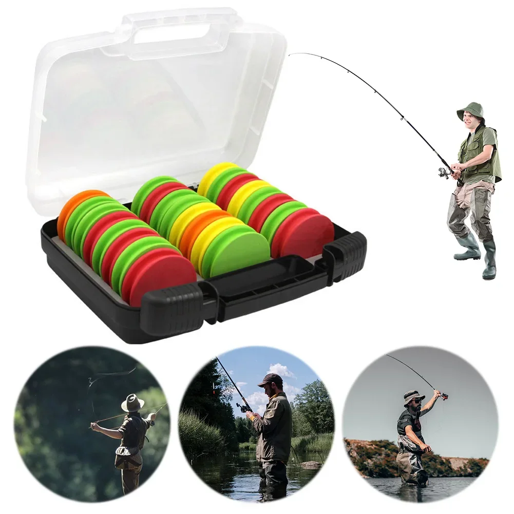 24pcs Fishing Winding Board with Pins EVA Foam Spools with Fishing Tackle Box Fishing Line Winder Hook Board Fishing Accessories