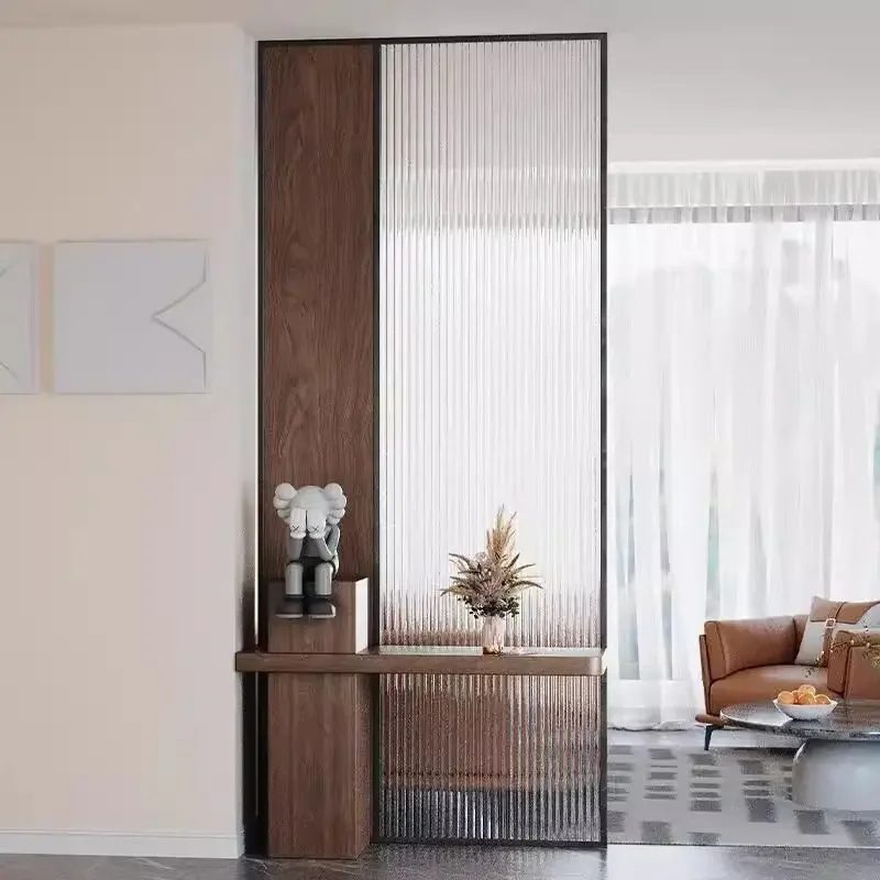 Door double-sided screen partition cabinet new Chinese-style living room entrance household bedroom Changhong glass
