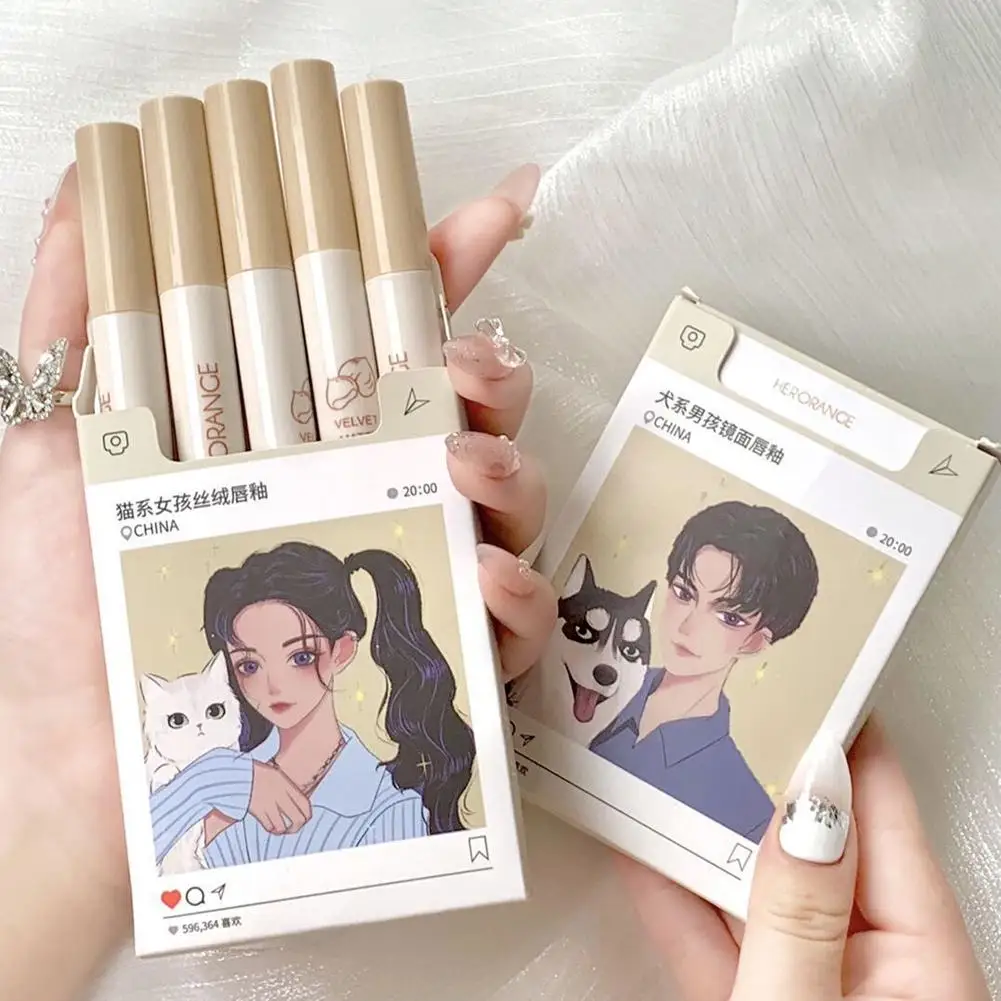 5 ピース/キットマット液体口紅防水長期的なベルベットメイトリップグロス糸くずチューブメイクアップ化粧品口紅リップグロス