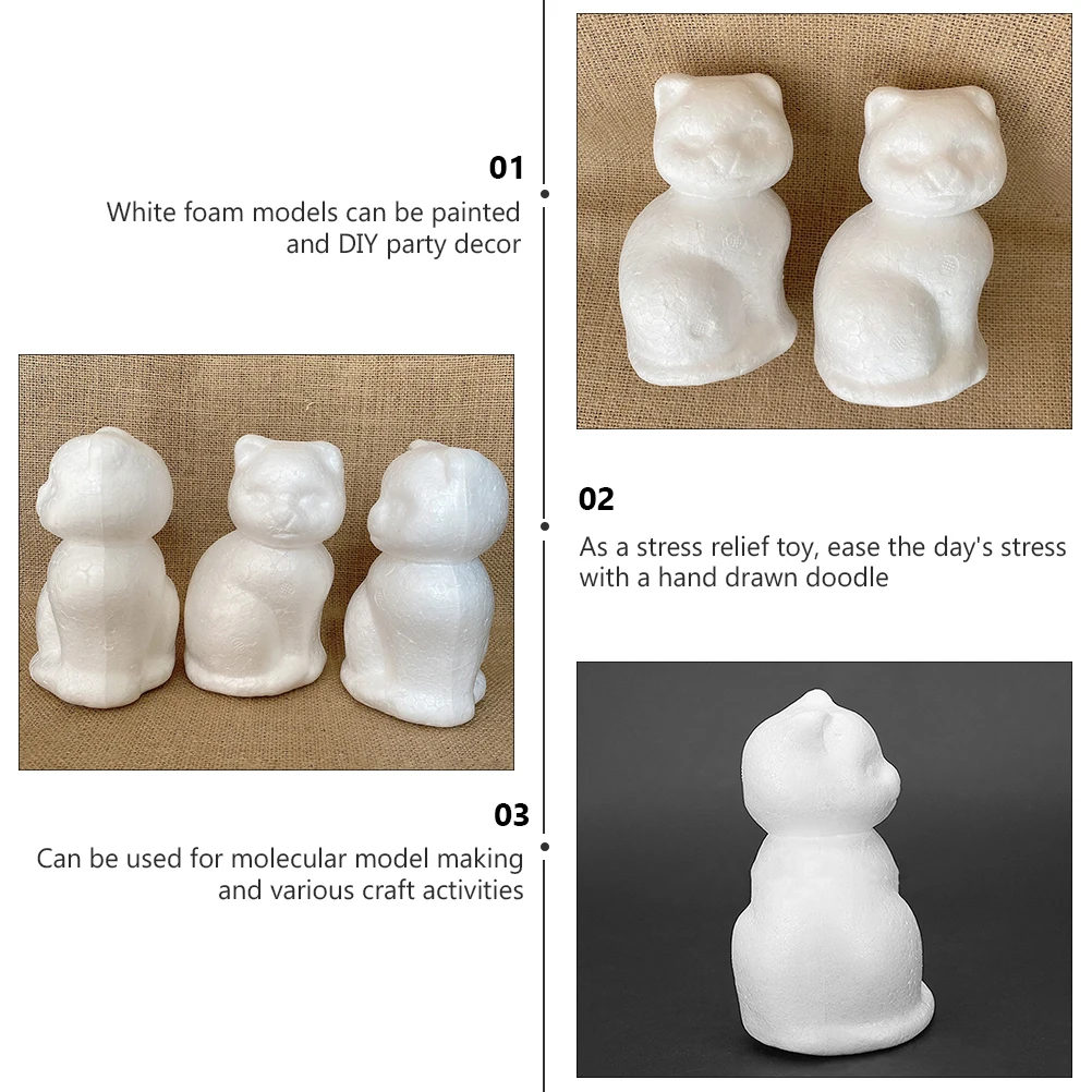 

Foam Cat for DIY School Craft Project Crafts Making Painting Materials Models