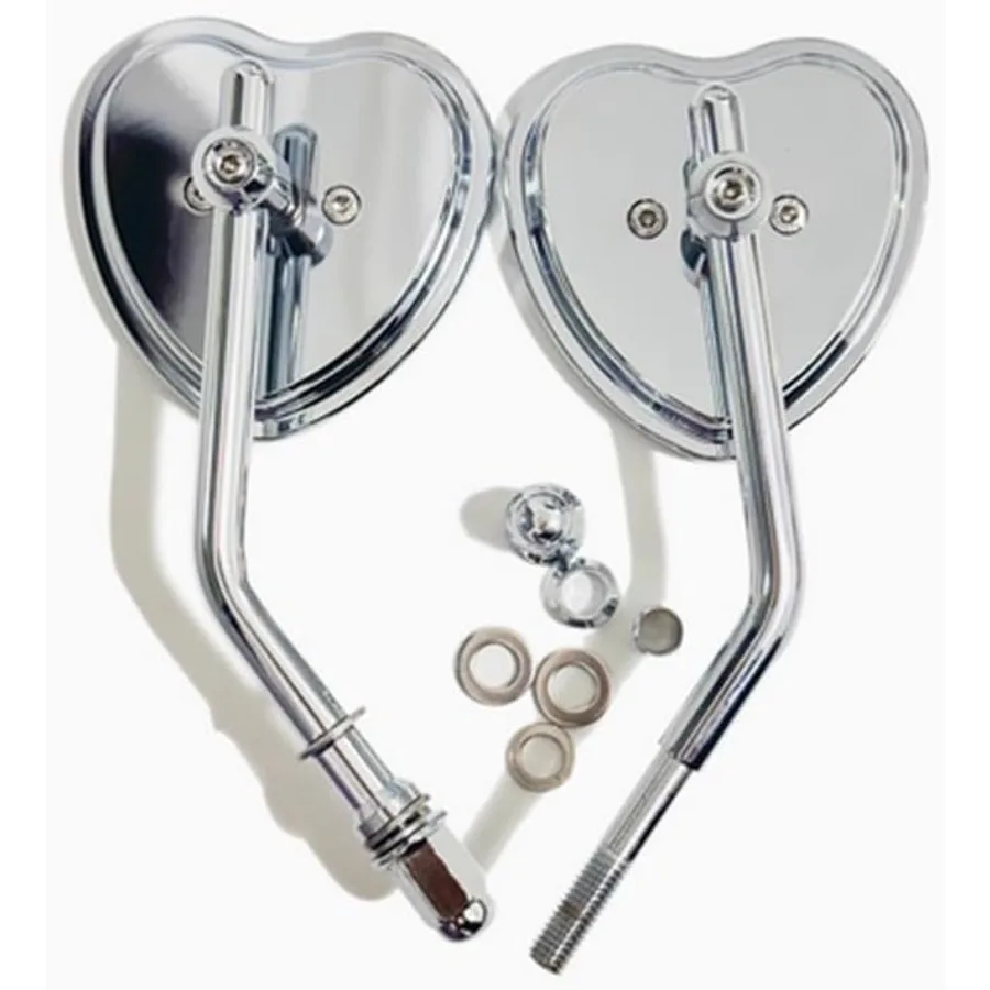 

Хромированные мотоциклетные зеркала заднего вида в форме сердца 8 мм для Harley Road King Sportster Street Glide Electra Glide Dyna Softail Road