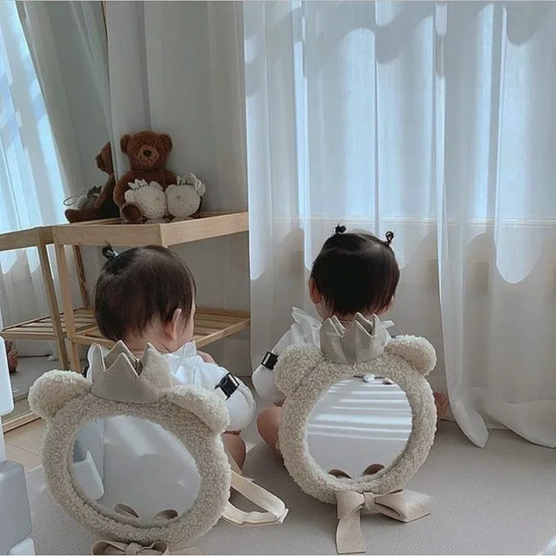 Photo Studio Shooting Mirror Korean Ins Bear Crown Mirror Baby Child Reflector Children's Room Clothing Store Decoration Pendant