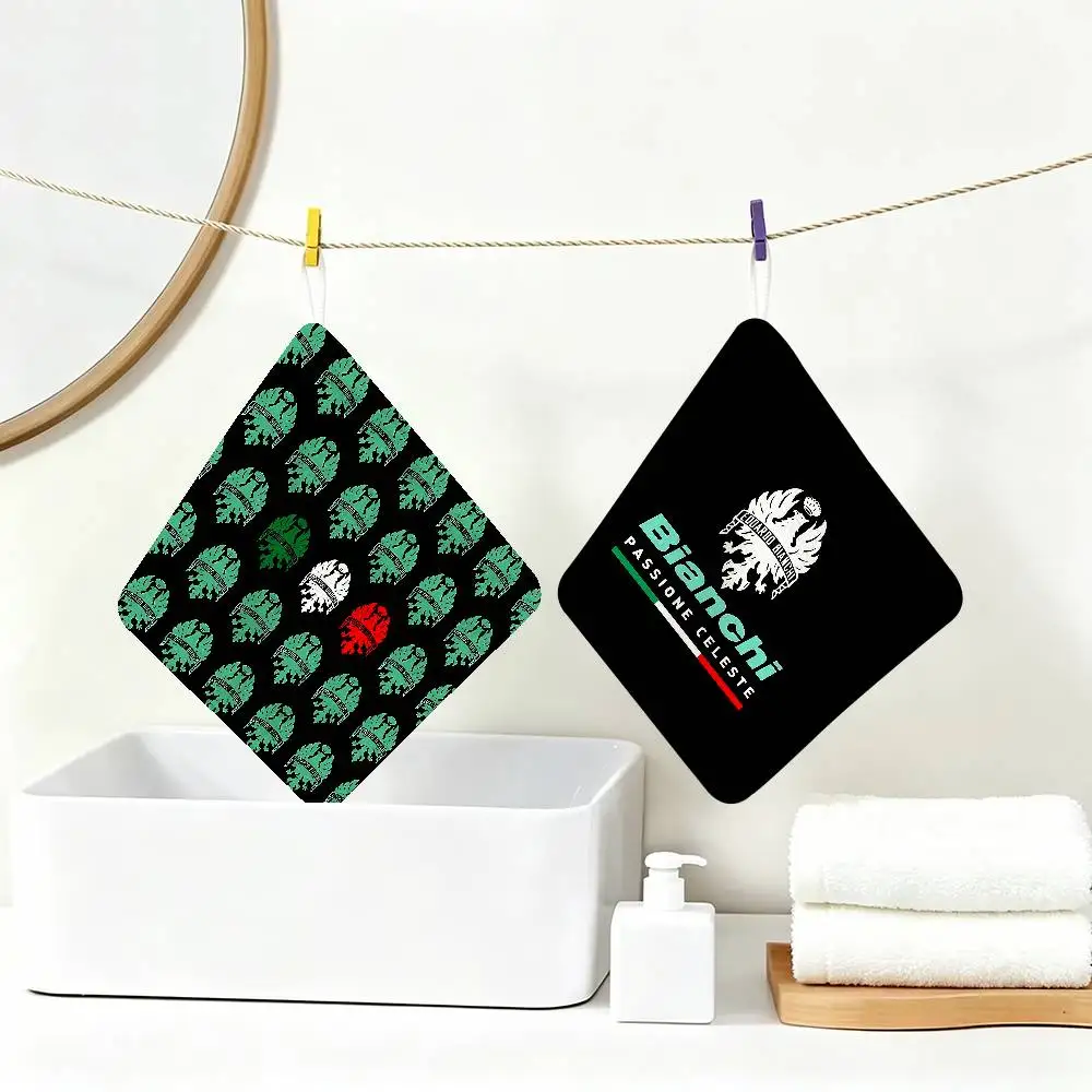 B-Bianchi Bike Polyester Cotton Hanging Hand Towel, Super Absorbent Hand Wiping Towel for Daily Household Use