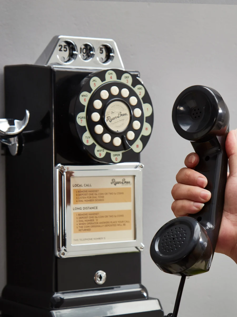 American 50s Retro-style Coin-operated Telephone Retro Vtg Payphone China Spot