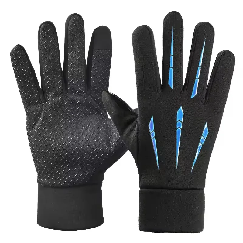 AliExpress Full Finger Windproof Warm Cashmere Gloves Unisex Five Claw Printed Touch Screen Outdoor Motorcycle Riding Anti Slip Gloves